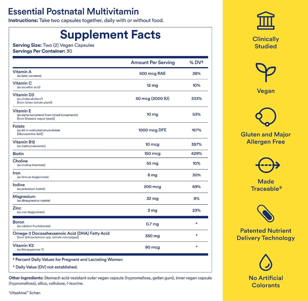 美國Ritual 孕婦產後複合維生素 Women's Postnatal Multivitamin，60粒 膠囊