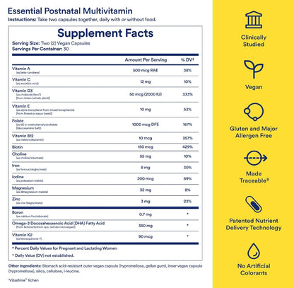 美國Ritual 孕婦產後複合維生素 Women's Postnatal Multivitamin，60粒 膠囊