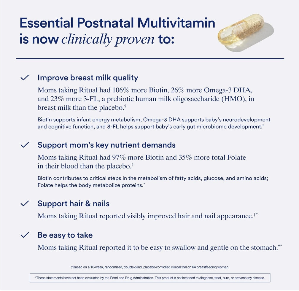 美國Ritual 孕婦產後複合維生素 Women's Postnatal Multivitamin，60粒 膠囊