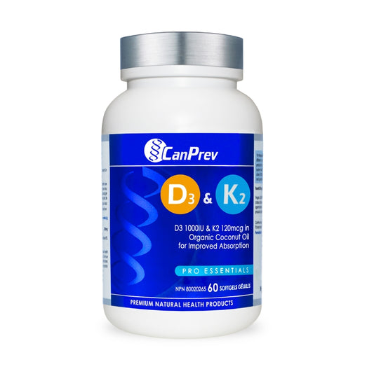 加拿大CanPrev 維生素D3 10000IU & K2有機椰子油基底， Vitamin D3 & K2+MCT，60粒 膠囊