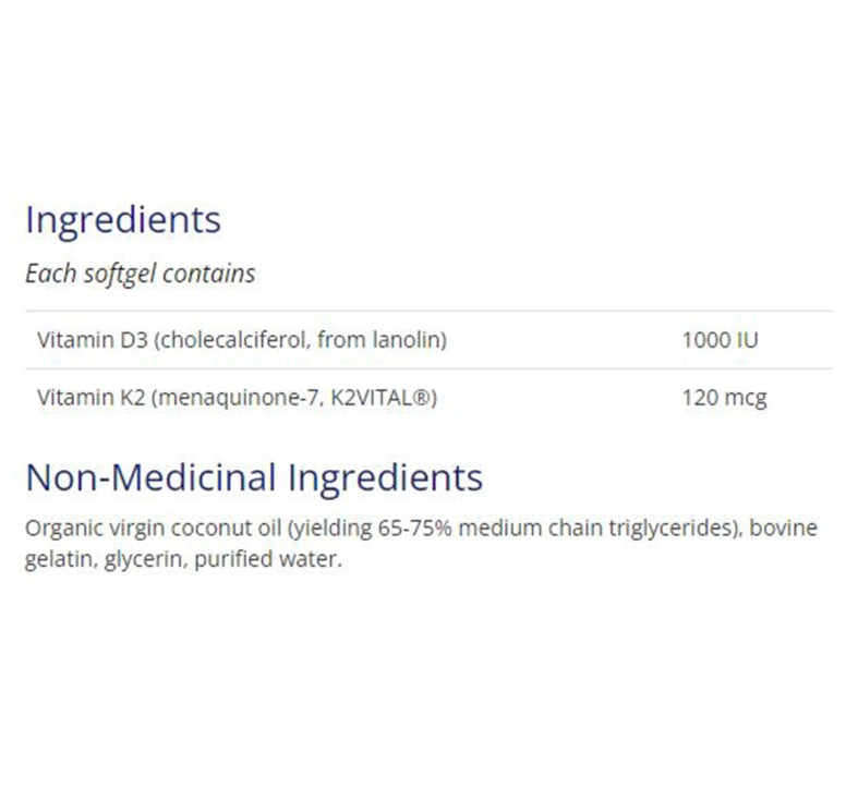 加拿大CanPrev 維生素D3 10000IU & K2有機椰子油基底， Vitamin D3 & K2+MCT，60粒 膠囊