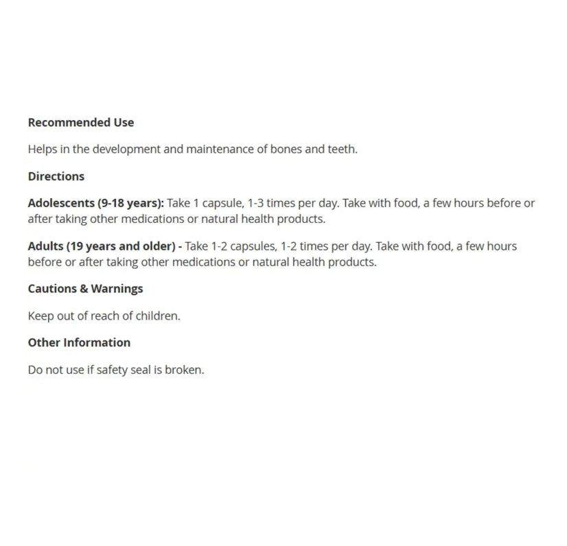 加拿大CanPrev 鈣（蘋果酸/甘氨酸） Calcium Malate Bis-Glycinate，120粒 膠囊