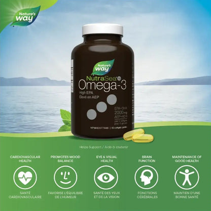 加拿大直送NutraSea 强化EPA魚油 HP Omega-3 Extra Strength EPA Fresh Mint 60 Softgels