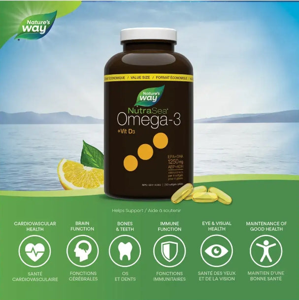 加拿大直送NutraSea 魚油+維他命D3 Omega 3 + Vitamin D3 240 softgels