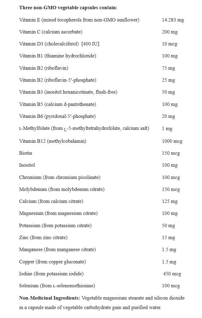 加拿大直送NFH 複合維生素 Multi SAP 180 capsules  Exp: Exp: 09/2028