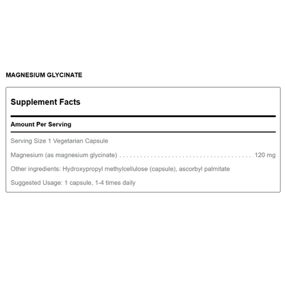 美國Douglas Laboratories 甘氨酸鎂 Magnesium Glycinate  120粒 膠囊