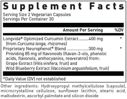 美國Douglas Laboratories  Longvida專利薑黃素 Optimized Curcumin with Neurophenol - 60粒 膠囊
