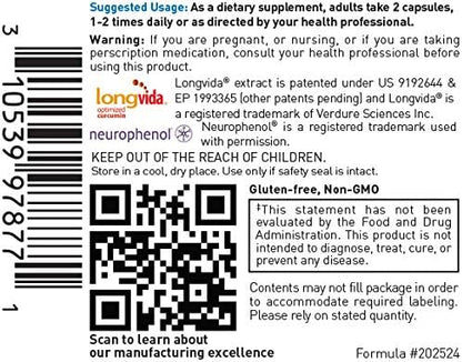 美國Douglas Laboratories  Longvida專利薑黃素 Optimized Curcumin with Neurophenol - 60粒 膠囊