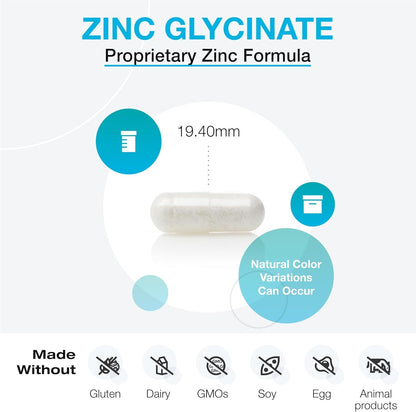 美國XYMOGEN 甘氨酸鋅  Zinc Glycinate，120 粒素食膠囊