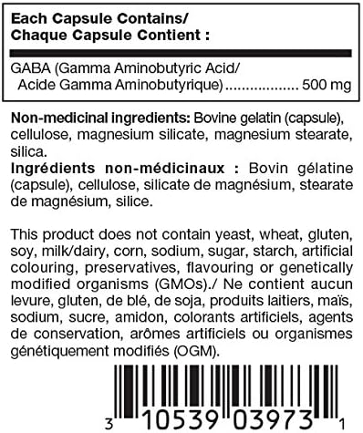 美國Douglas Laboratories γ-氨基丁酸 助眠  GABA 500 mg  60粒 膠囊