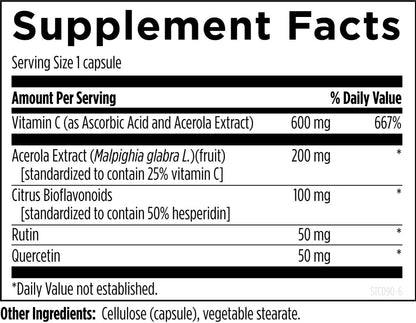 美國Designs for Health 維他命C+槲皮素生物類黃酮膠囊 Stellar C，90粒素食膠囊，增強免疫