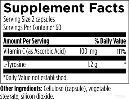 美國Designs for Health L-酪胺酸 L-Tyrosine，120 粒膠囊