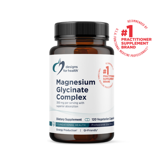 美國Designs for Health 甘氨酸鎂 Magnesium Glycinate Complex，120 粒素食膠囊