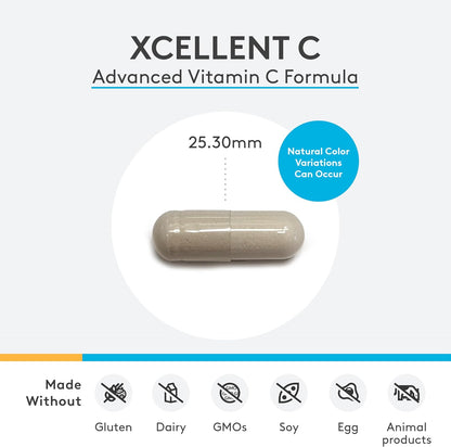 美國XYMOGEN  高效維生素 C + 黑胡椒  Xcellent C，120 粒膠囊