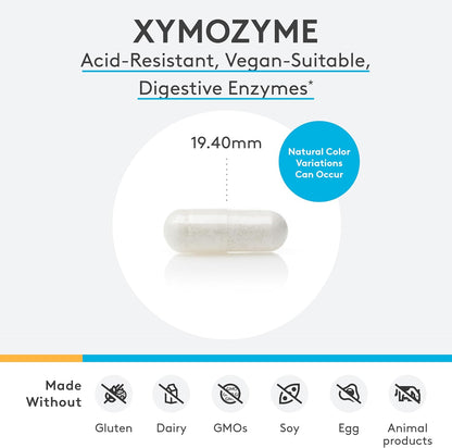 美國XYMOGEN 純素、多種消化酶酵素補充劑  XymoZyme  60粒 膠囊