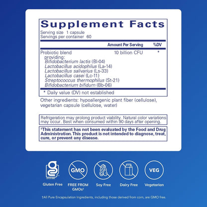 美國Pure Encapsulations 益生菌 Probiotic G.I.，60粒 膠囊