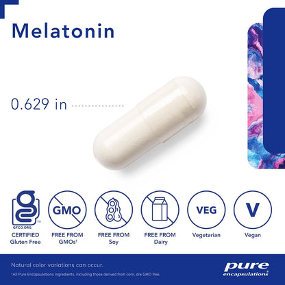 美國Pure Encapsulations 褪黑素 20 毫克  Melatonin 20 mg  60 粒膠囊