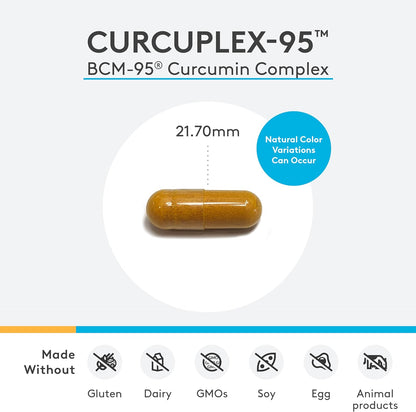 美國XYMOGEN  薑黃素補充劑 CurcuPlex-95，60 粒素食膠囊
