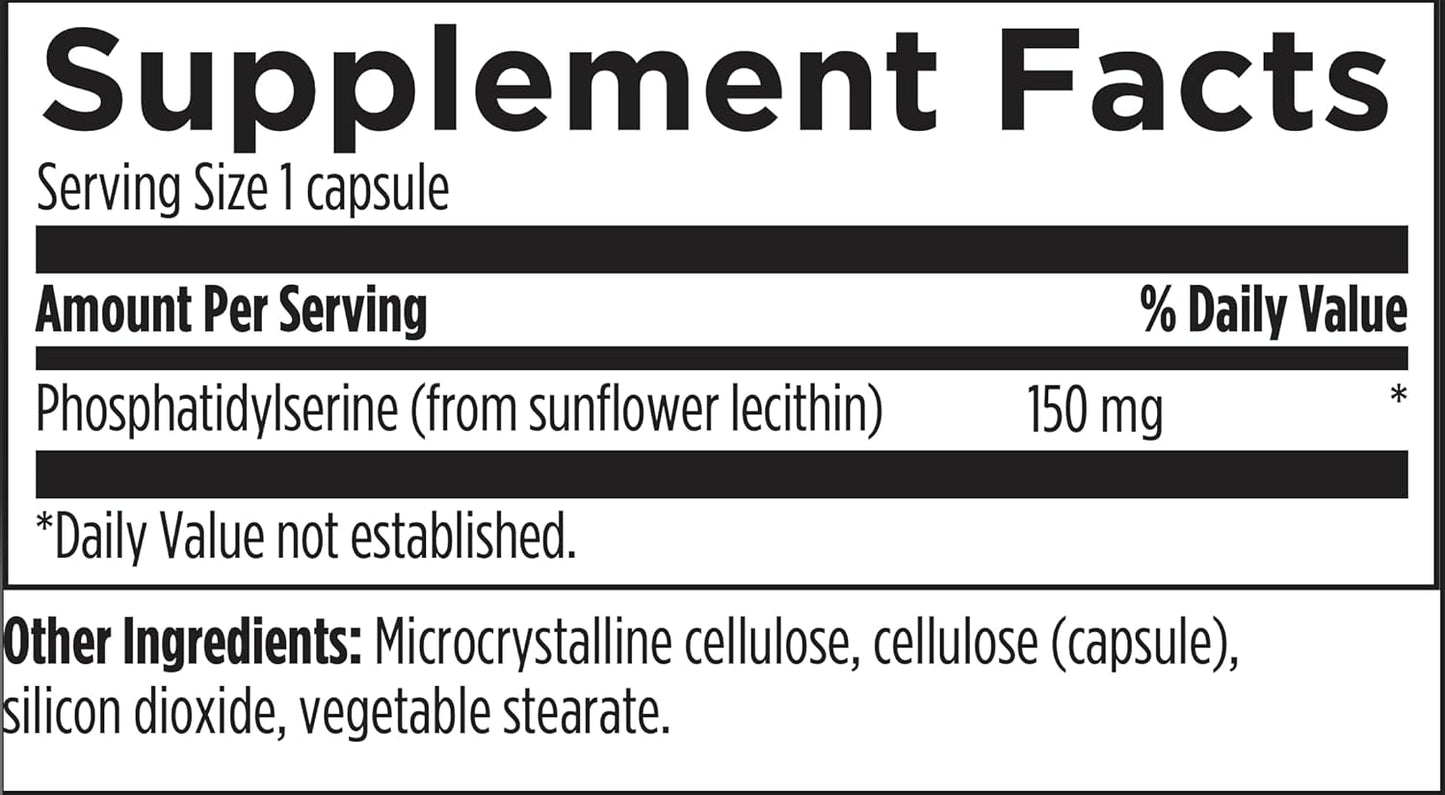 美國Designs for Health 磷脂醯絲胺酸 PS 150，60粒素食膠囊，支持大腦健康