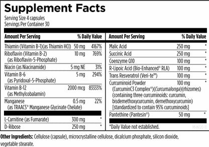 美國Designs for Health 綫粒體能量支持 MITOCHONDRIAL NRG，120 粒素食膠囊