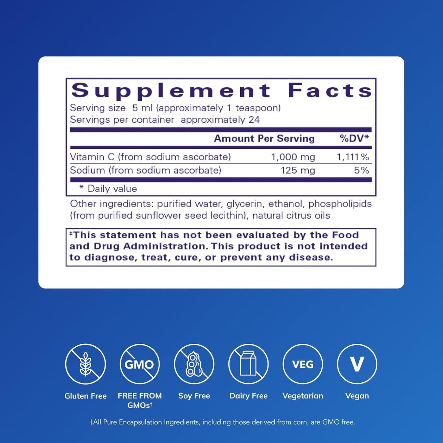 Pure Encapsulations 液體脂質體維他命C Liposomal Vitamin C liquid，120ml