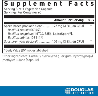 美國Douglas Laboratories 複合孢子益生菌+布拉迪酵母菌 Multi-Probiotic® Spore + SBC   60粒 膠囊