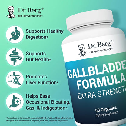 美國Dr. Berg 強效膽囊配方 牛膽汁消化酵素 Gallbladder Formula，90粒膠囊