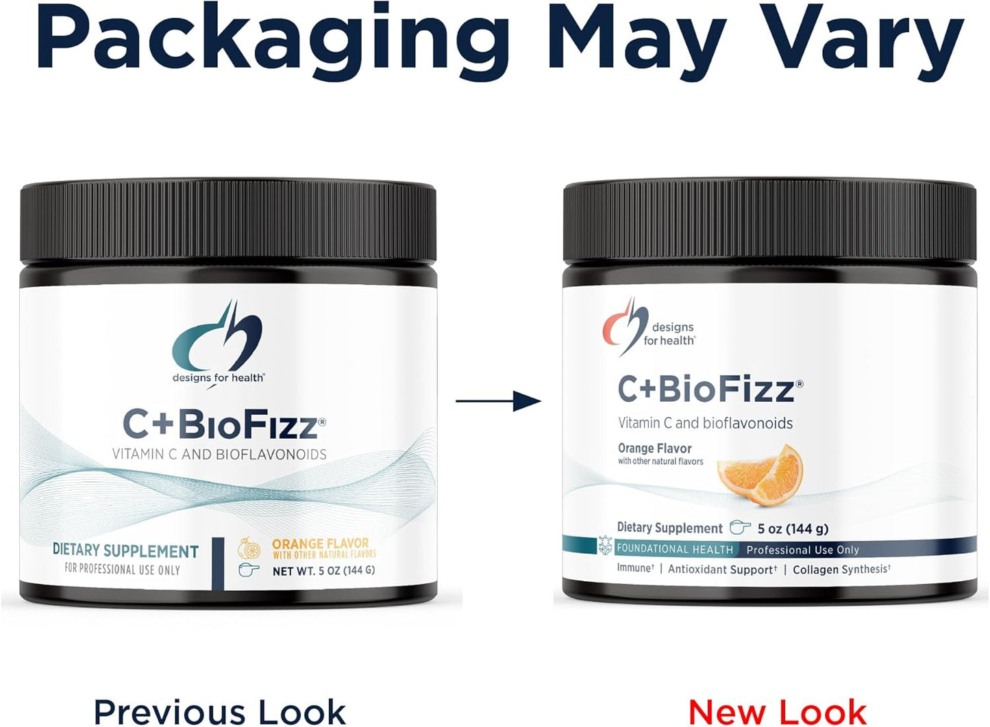 美國Designs for Health 維他命C+高效生物類黃酮泡騰粉 C+BioFizz，5盎司/144 g，橙味，免疫 + 抗氧化支持