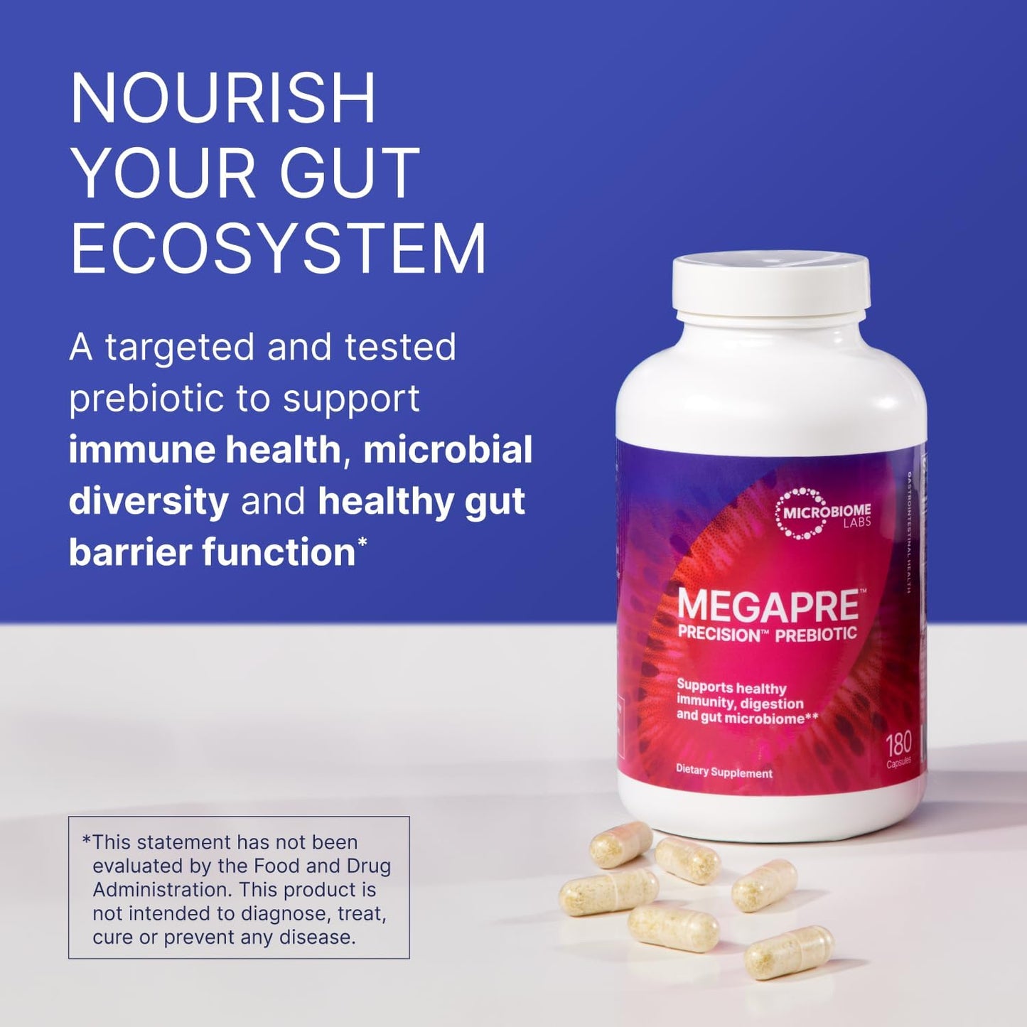 美國Microbiome Labs 益生元補充劑 MegaPre，180粒胶囊