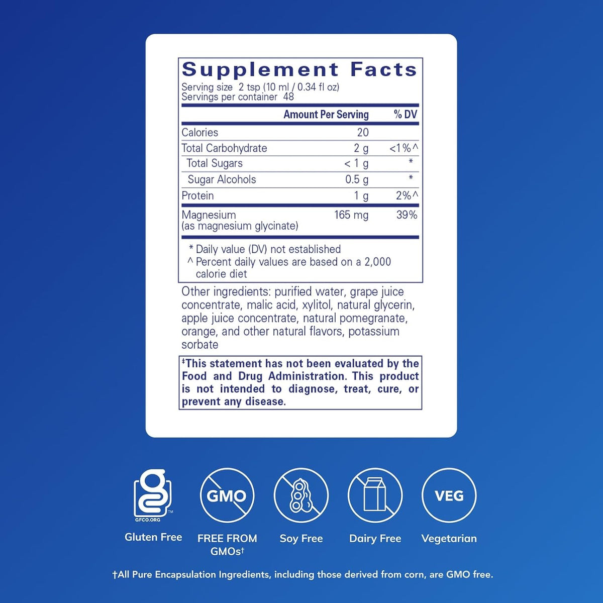 Pure Encapsulations Magnesium Glycinate Liquid - 480ml
