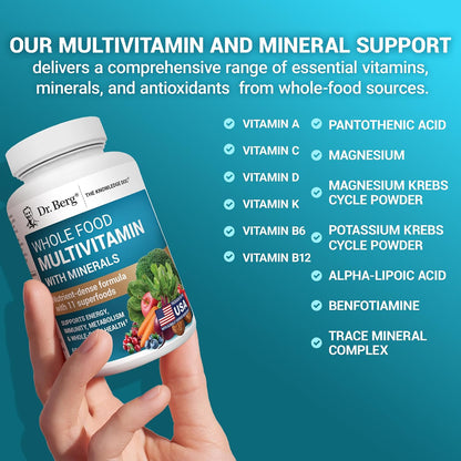 美國Dr. Berg 有機全食複合維生素礦物質草本精華 Whole Food Multivitamin with Minerals，60粒膠囊