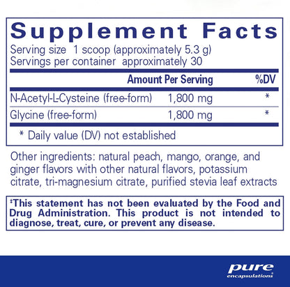 美國Pure Encapsulations   NAC + 甘氨酸粉  NAC + Glycine Powder 5.6盎司(159g)