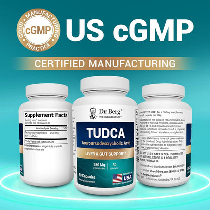 美國Dr. Berg 牛磺熊去氧膽酸 TUDCA 250 mg，30粒膠囊