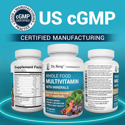 美國Dr. Berg 有機全食複合維生素礦物質草本精華 Whole Food Multivitamin with Minerals，60粒膠囊