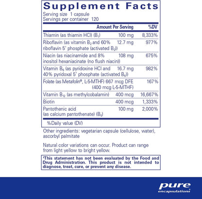 美國Pure Encapsulations 活性維生素B群  B-Complex Plus 120粒 膠囊