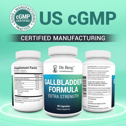 美國Dr. Berg 強效膽囊配方 牛膽汁消化酵素 Gallbladder Formula，90粒膠囊