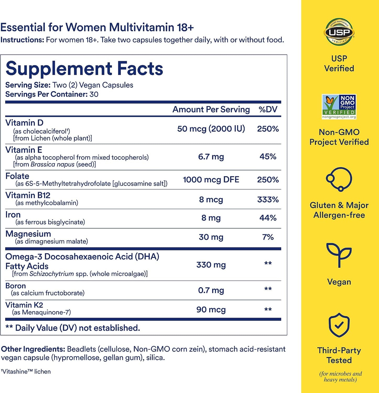 美國Ritual 18嵗+女士複合維生素 Women's 18+ Multivitamin，60粒 膠囊