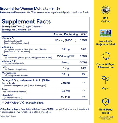 美國Ritual 18嵗+女士複合維生素 Women's 18+ Multivitamin，60粒 膠囊
