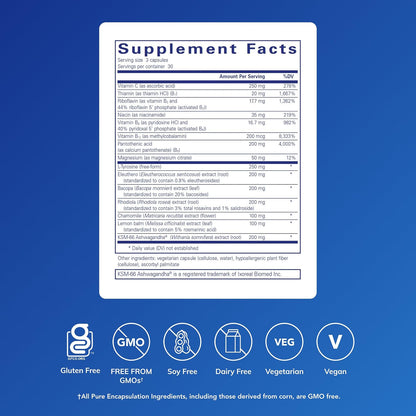 美國Pure Encapsulations 每日壓力 Daily Stress Formula，90粒 膠囊