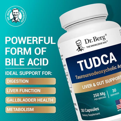 美國Dr. Berg 牛磺熊去氧膽酸 TUDCA 250 mg，30粒膠囊