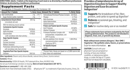 美國Klaire Labs/SFI Health 兒童成人消化酶酵素 Vital-Zymes Chewable，180 片咀嚼片