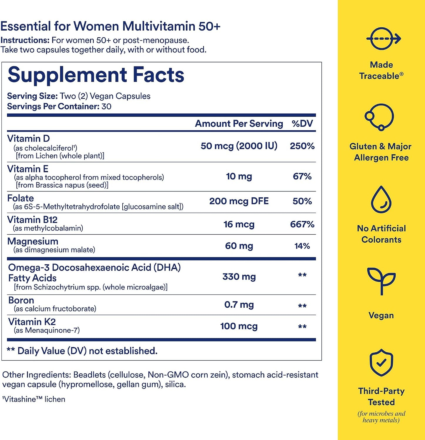 美國Ritual 50嵗+女士複合維生素 Women's 50+ Multivitamin，60粒 膠囊
