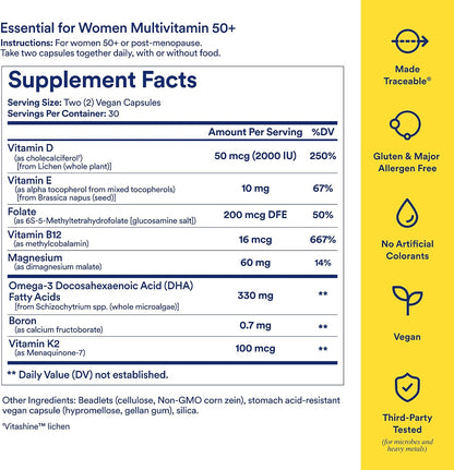 美國Ritual 50嵗+女士複合維生素 Women's 50+ Multivitamin，60粒 膠囊