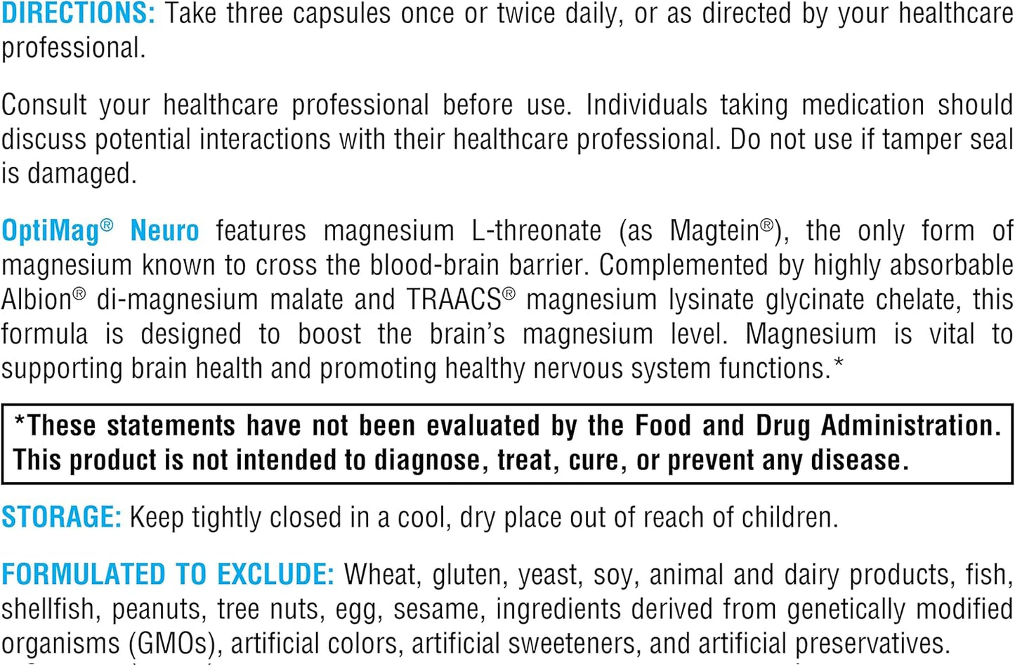 美國XYMOGEN L-蘇氨酸鎂  OptiMag Neuro，90 粒素食膠囊