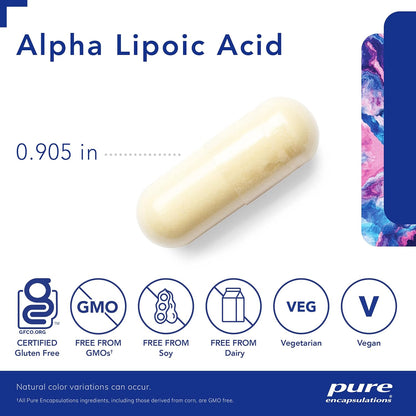 美國Pure Encapsulations  硫辛酸 600 毫克 Alpha Lipoic Acid 600 mg  120粒 膠囊