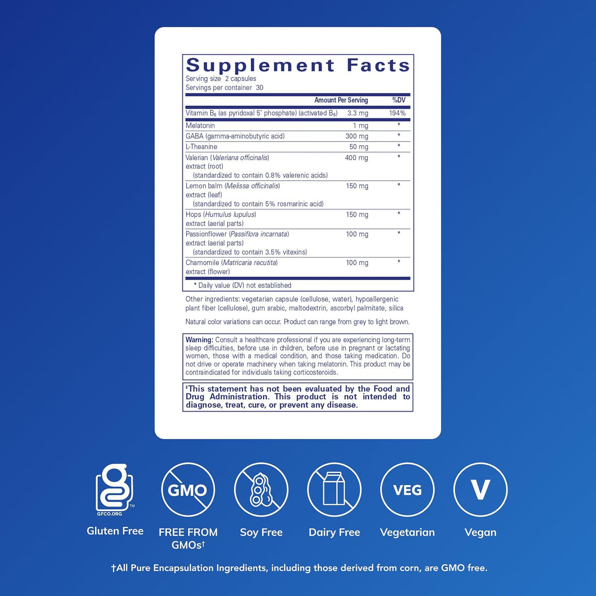 美國Pure Encapsulations 睡眠配方 Best-Rest Formula，60粒 膠囊