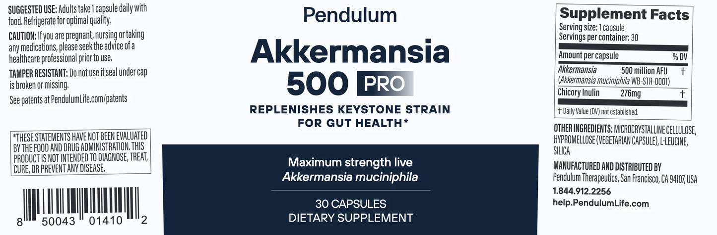 美國pendulum  阿克曼氏菌 Akkermansia 500 PRO，30 粒膠囊