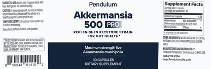 美國pendulum  阿克曼氏菌 Akkermansia 500 PRO，30 粒膠囊