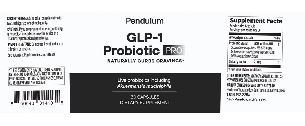 美國pendulum GLP-1 益生菌配方含阿克曼氏菌 減少食欲，30 粒膠囊