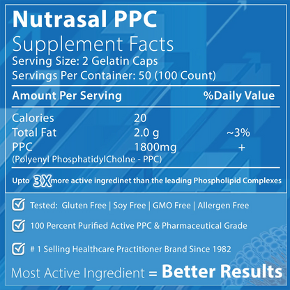 美國Nutrasal  PhosChol 醫藥級 PPC 900 毫克，100 粒素食膠囊
